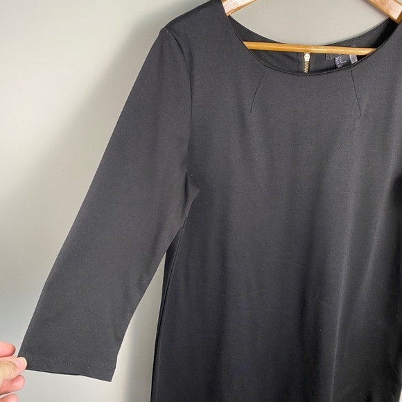 H&M Women's Black Long Sleeve Straight Sheath Mini Pullover Dress Size Medium - Picture 3 of 16